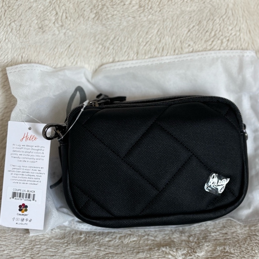 NWT Lug Coupe Matte Luxe Convertible Crossbody Bag - Black ML